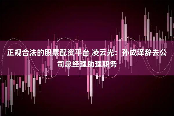 正规合法的股票配资平台 凌云光：孙成泽辞去公司总经理助理职务